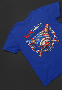 Image 1 of Red, White, HomeRun Youtj & Adult Tee