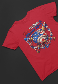 Image 2 of Red, White, HomeRun Youtj & Adult Tee