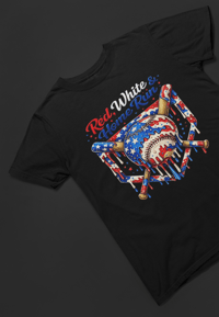 Image 4 of Red, White, HomeRun Youtj & Adult Tee