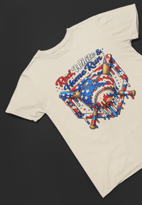 Image 5 of Red, White, HomeRun Youtj & Adult Tee