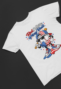 Image 3 of Red White Play Ball Youth & Adult Tee