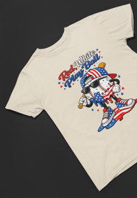 Image 4 of Red White Play Ball Youth & Adult Tee