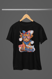 Image 2 of Red White Moo Youth & Adult Tee