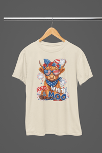 Image 3 of Red White Moo Youth & Adult Tee