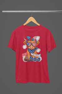 Image 4 of Red White Moo Youth & Adult Tee