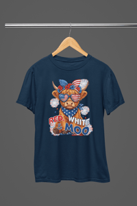 Image 5 of Red White Moo Youth & Adult Tee