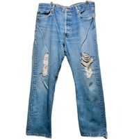 Image 14 of Mens Levi's 501 XX button fly , vintage 2007, SZ 36/30 , straight leg mid rise, medium wash 100% cot