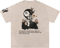 Image 2 of Oversized Snow Washed "Aura" T-shirt - Apricot