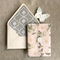 Image 4 of Rosalie floral blush vellum wraps + envelope liners PACK of 10