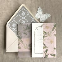 Image 5 of Rosalie floral blush vellum wraps + envelope liners PACK of 10