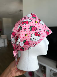 Image 1 of Hello Kitty Strawberry Scrub Cap