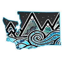 Assorted Stickers  - Product name wa state tidal wave 