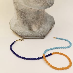 Image of Gargantilla Tri  Naranja/Azul Marino/Azul Claro 