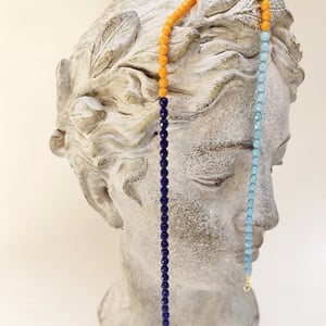 Image of Gargantilla Tri Naranja/Azul Marino/Azul Claro