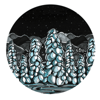 Assorted Stickers  - Product name snowy trees round