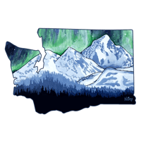 Assorted Stickers  - Product name wa state green aurora