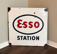 Image 1 of Vintage (ca. 1950s) German (Enamel) ESSO Station Advertising Sign