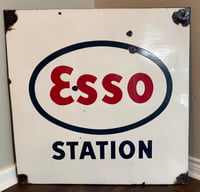 Image 2 of Vintage (ca. 1950s) German (Enamel) ESSO Station Advertising Sign