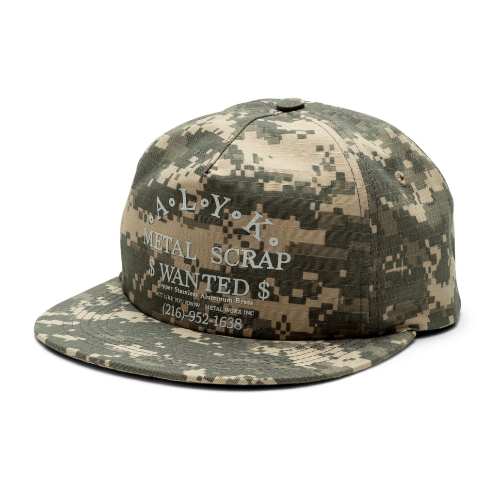 Image of Wanted 5 Panel Snapback Unconstructed Hat - Digital Navy Camo
