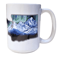 Coffee Mugs – 15oz - Product name wa state green aurora
