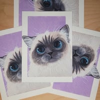 Image 2 of Print of Big Blues Cat Painting