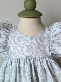 Image 2 of Sage Green Chinoiserie Baby Dress Set