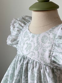 Image 3 of Sage Green Chinoiserie Baby Dress Set