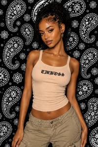 Image 2 of (Pre-Order) EMBOSS Ribbed Tank – Beige