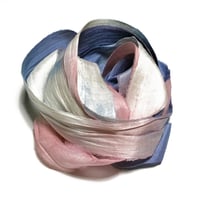 Image 3 of 10YD.  ABSTRACT HAND DYED SARI SILK RIBBON BY COLOR BURST SILK