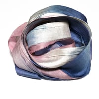 Image 2 of 10YD.  ABSTRACT HAND DYED SARI SILK RIBBON BY COLOR BURST SILK