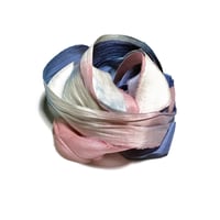 Image 4 of 10YD.  ABSTRACT HAND DYED SARI SILK RIBBON BY COLOR BURST SILK