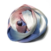 Image 1 of 10YD.  ABSTRACT HAND DYED SARI SILK RIBBON BY COLOR BURST SILK