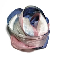 Image 5 of 10YD.  ABSTRACT HAND DYED SARI SILK RIBBON BY COLOR BURST SILK