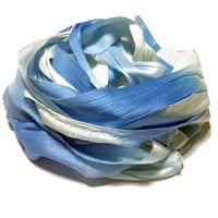 Image 5 of 10YD.  ALPINE OMBRE HAND DYED SARI SILK RIBBON BY COLOR BURST SILK