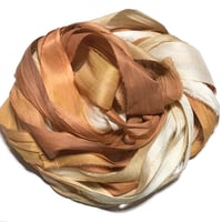 Image 1 of 10YD. AZTEC HAND DYED SARI SILK RIBBON BY COLOR BURST SILK