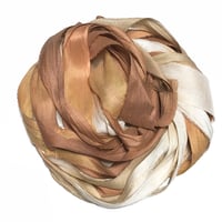 Image 3 of 10YD. AZTEC HAND DYED SARI SILK RIBBON BY COLOR BURST SILK