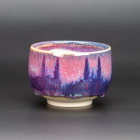 Image 2 of Magenta Flambé Waves #2 - Teabowl