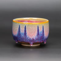 Image 1 of Magenta Flambé Waves #1 - Teabowl