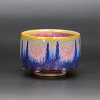 Image 2 of Magenta Flambé Waves #1 - Teabowl