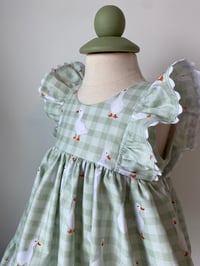 Image 2 of Silly Goose Green Gingham Baby Dress