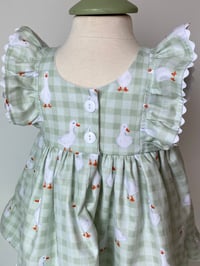 Image 5 of Silly Goose Green Gingham Baby Dress
