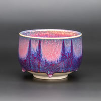 Image 1 of Magenta Flambé Waves - Large Teabowl