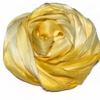 Image 1 of 10YD. MARIGOLD OMBRE HAND DYED SARI SILK RIBBON BY COLOR BURST SILK