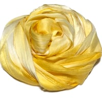 Image 2 of 10YD. MARIGOLD OMBRE HAND DYED SARI SILK RIBBON BY COLOR BURST SILK