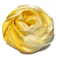 Image 3 of 10YD. MARIGOLD OMBRE HAND DYED SARI SILK RIBBON BY COLOR BURST SILK