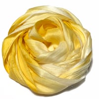 Image 4 of 10YD. MARIGOLD OMBRE HAND DYED SARI SILK RIBBON BY COLOR BURST SILK