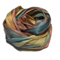 Image 3 of 10YD. MELON PATCH HAND DYED SARI SILK RIBBON BY COLOR BURST SILK