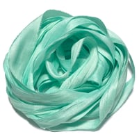 Image 1 of 10YD. MINT HAND DYED SARI SILK RIBBON BY COLOR BURST SILK