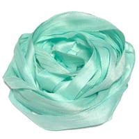 Image 2 of 10YD. MINT HAND DYED SARI SILK RIBBON BY COLOR BURST SILK
