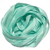 Image 6 of 10YD. MINT HAND DYED SARI SILK RIBBON BY COLOR BURST SILK